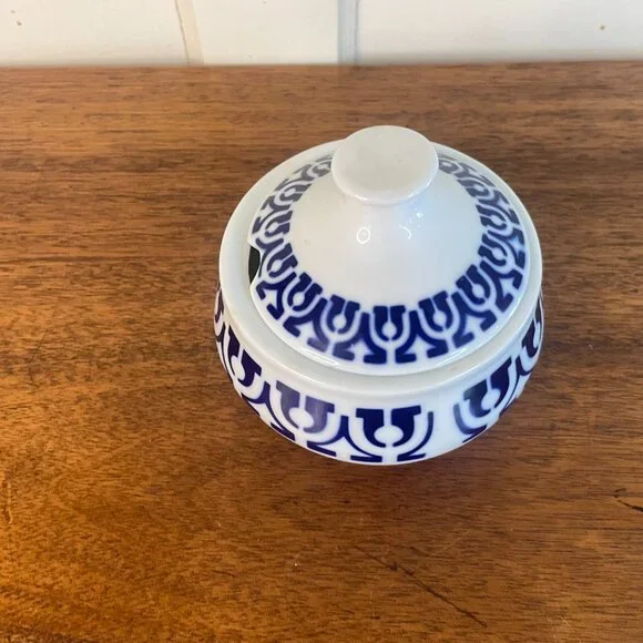 Vintage Sargadelos Porcelain Sugar Bowl w/ lid
